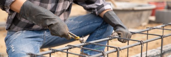 steel bar on site of construction